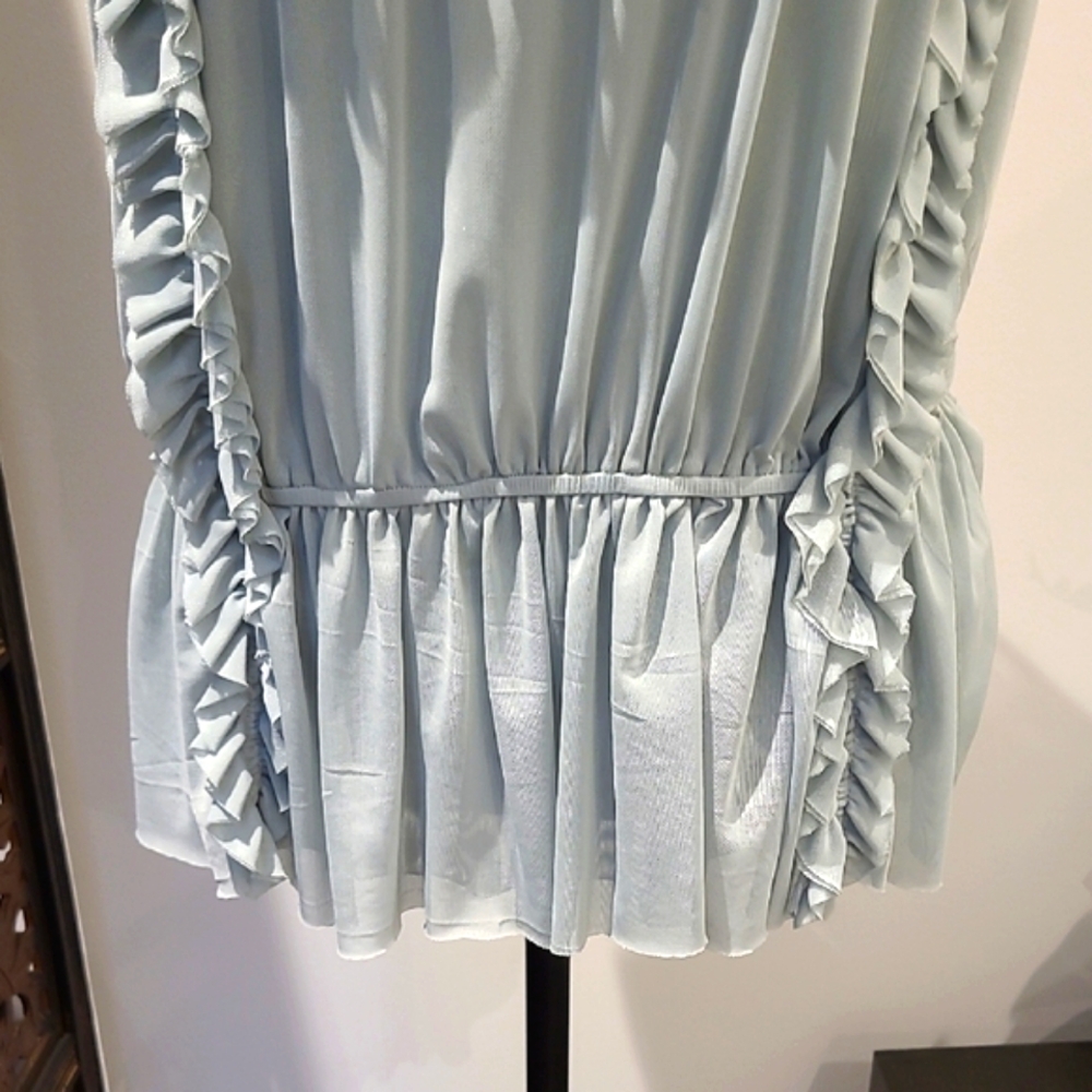 New "Ripe" Brand Mint Green Soft Ruffle Blouse. - Picture 2 of 12